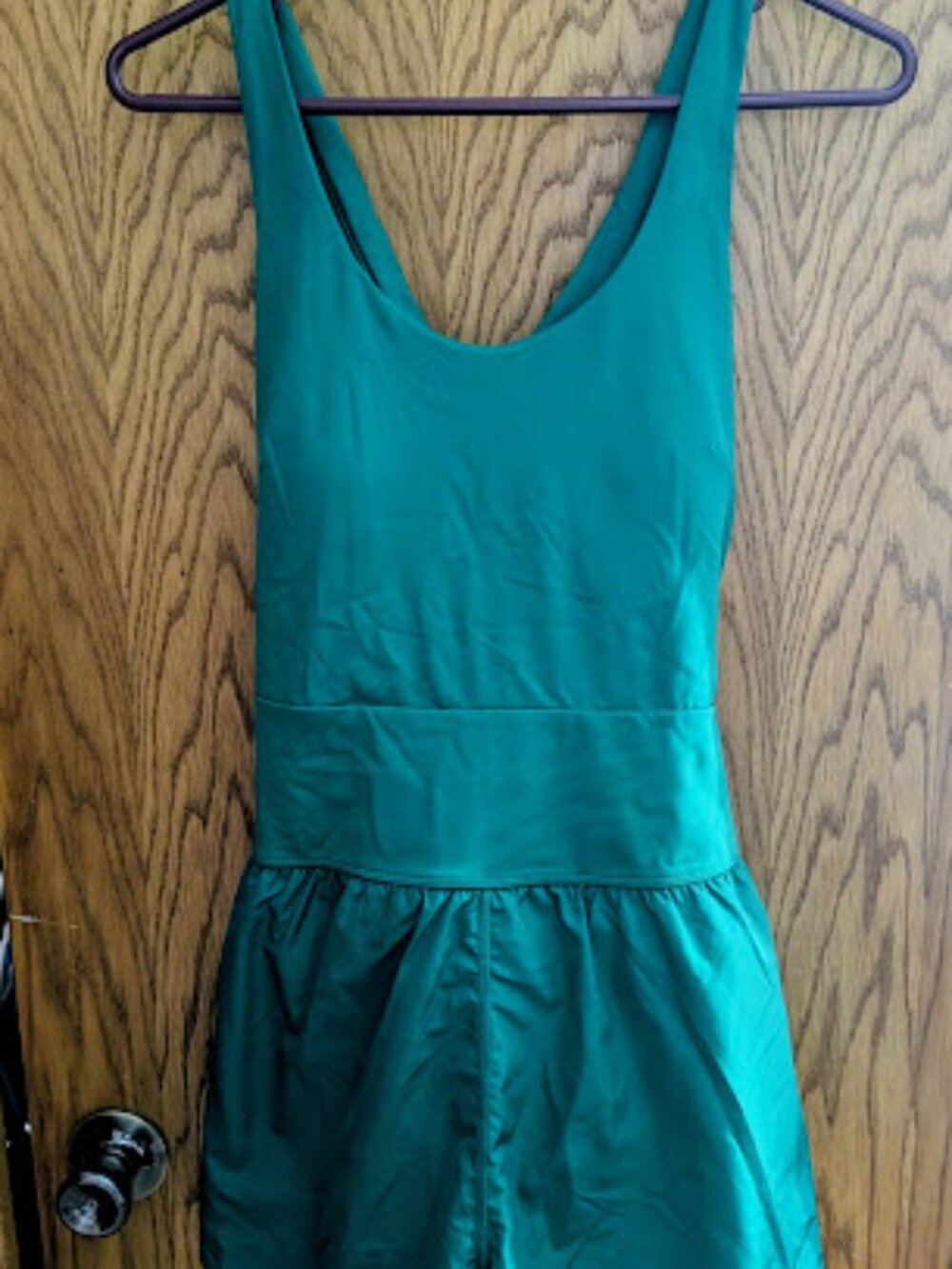 Avia Emerald Green Athletic Crossback Romper Skort Dress Large, Used